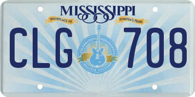 MS license plate CLG708
