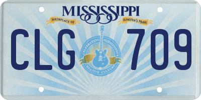 MS license plate CLG709