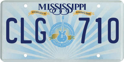 MS license plate CLG710