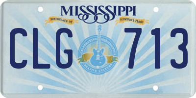 MS license plate CLG713