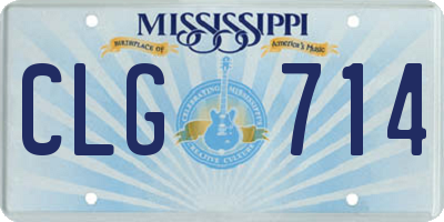 MS license plate CLG714
