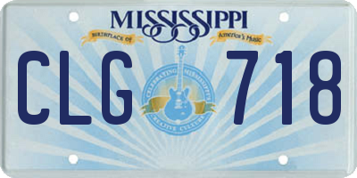 MS license plate CLG718