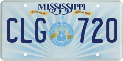 MS license plate CLG720