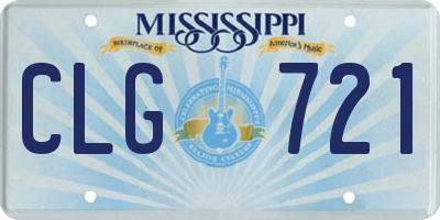MS license plate CLG721