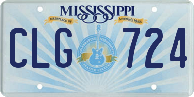 MS license plate CLG724