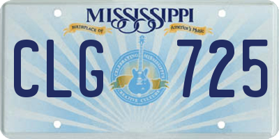 MS license plate CLG725