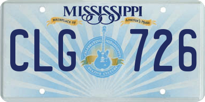 MS license plate CLG726