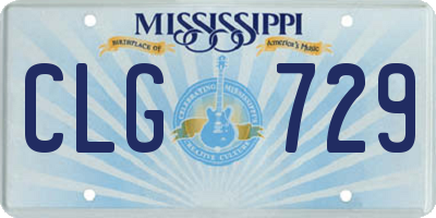 MS license plate CLG729