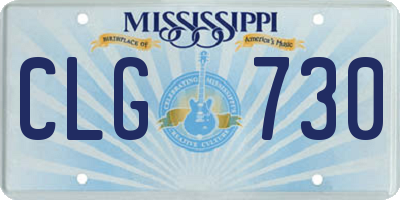 MS license plate CLG730