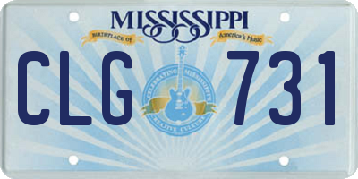 MS license plate CLG731