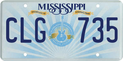 MS license plate CLG735