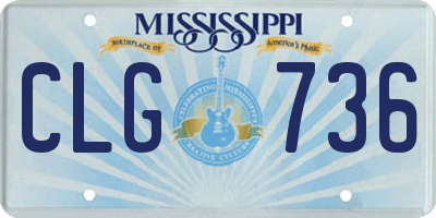 MS license plate CLG736