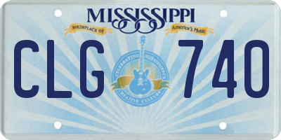 MS license plate CLG740