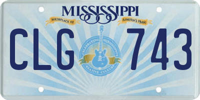 MS license plate CLG743