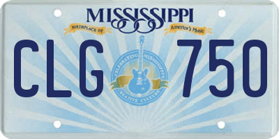 MS license plate CLG750