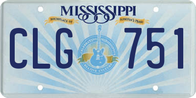MS license plate CLG751