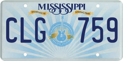 MS license plate CLG759