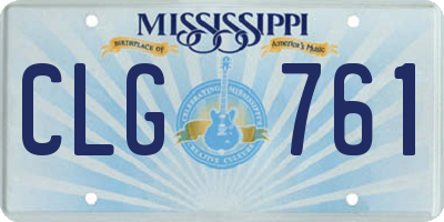 MS license plate CLG761