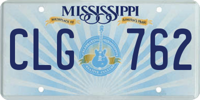 MS license plate CLG762