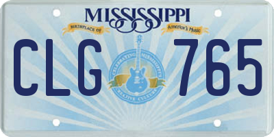 MS license plate CLG765