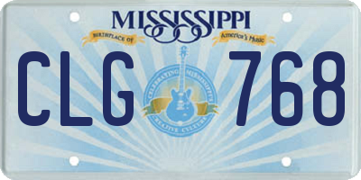 MS license plate CLG768