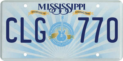MS license plate CLG770