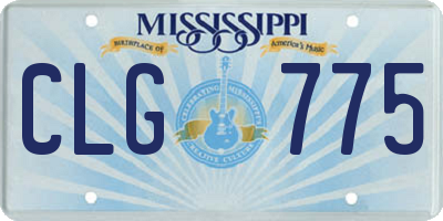 MS license plate CLG775