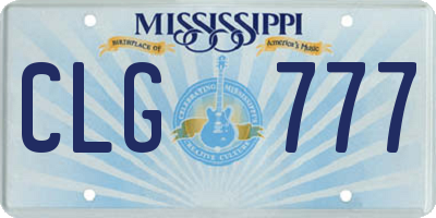 MS license plate CLG777