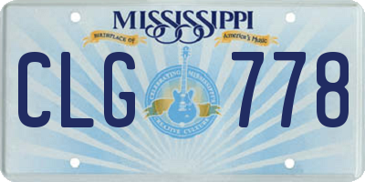MS license plate CLG778