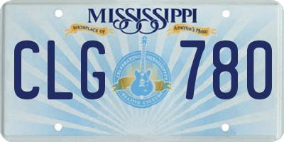 MS license plate CLG780