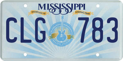 MS license plate CLG783