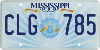 MS license plate CLG785