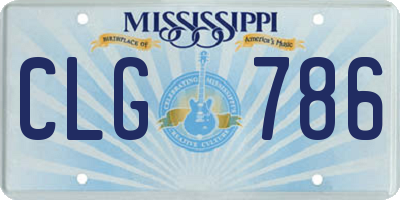 MS license plate CLG786