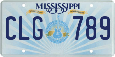 MS license plate CLG789