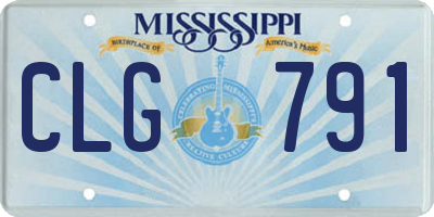 MS license plate CLG791