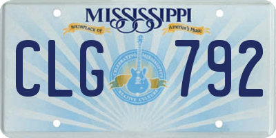 MS license plate CLG792