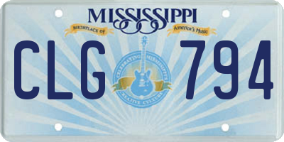MS license plate CLG794