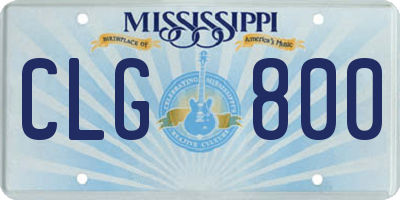 MS license plate CLG800