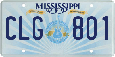 MS license plate CLG801