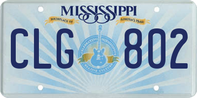MS license plate CLG802