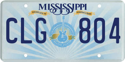 MS license plate CLG804