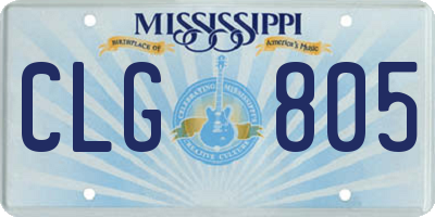 MS license plate CLG805