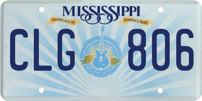 MS license plate CLG806