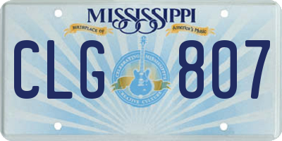 MS license plate CLG807
