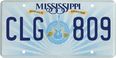 MS license plate CLG809