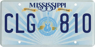 MS license plate CLG810