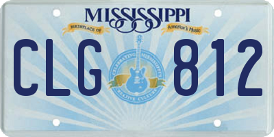 MS license plate CLG812