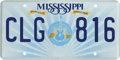MS license plate CLG816
