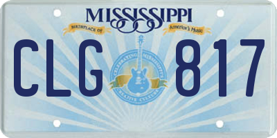 MS license plate CLG817