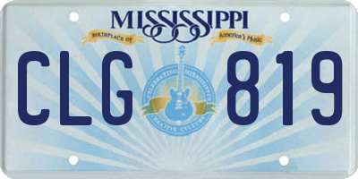 MS license plate CLG819